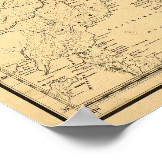 1844年ロシア・アラスカの地ロシアの図 ポスター (角)