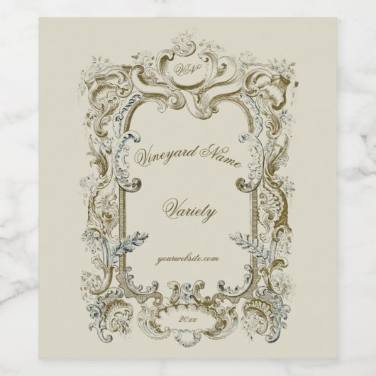 1845エレガント年ビクトリアンカートーシュ ワインラベル (シングルラベル)