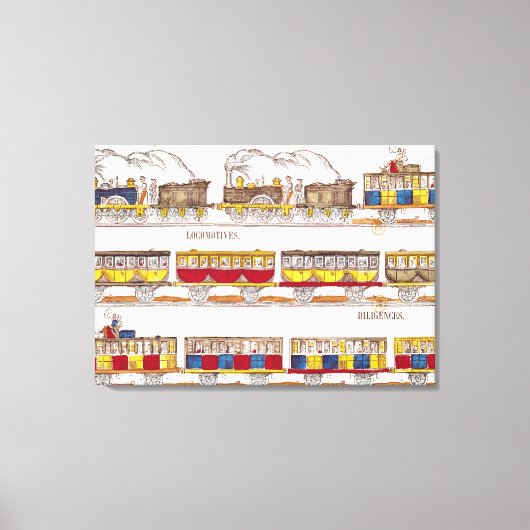1845年の鉄道旅行 キャンバスプリント (正面)