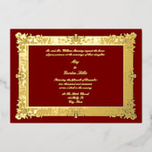 1845年ビクトリアンバロック・ロココスタイル枠 箔招待状 (正面)