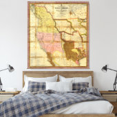 1846年テキサス州・オレゴン州の地図カリフォルニア州by A Mitchell キャンバスプリント (インサイチュ (寝室))