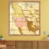 1846年テキサス州・オレゴン州の地図カリフォルニア州by A Mitchell キャンバスプリント (インサイチュ (リビング))