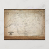 1846年マサチューセッツ州メトアンの地図 ポストカード (正面)