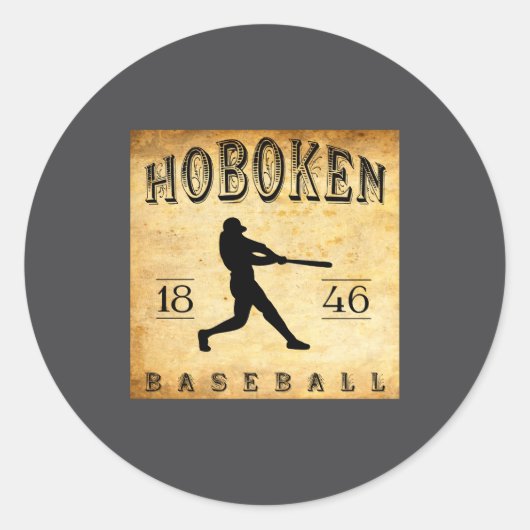 1846 Hoboken New Jersey Baseball  ラウンドシール (正面)