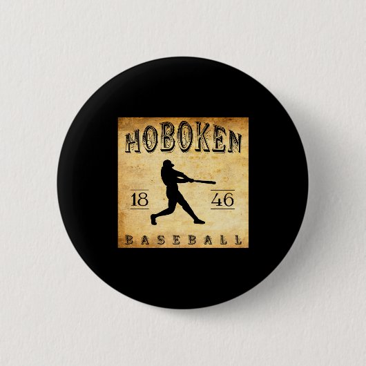 1846 Hoboken New Jersey Baseball  缶バッジ (正面)