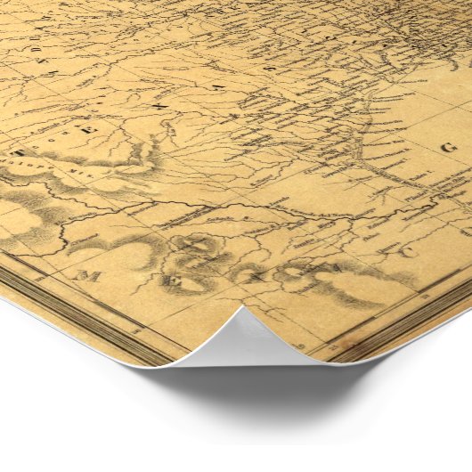 1847アンティークレール州の地統一された図 ポスター (角)