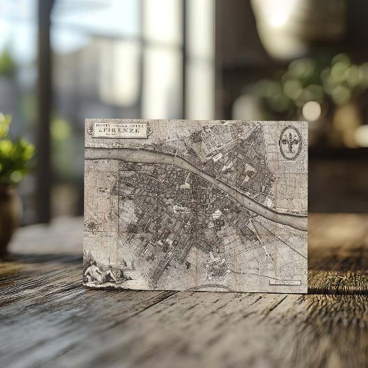 1847フィレンツェ・イタリアのモリーニ・ポケット・マップ ポストカード