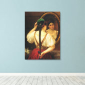 1848年、鏡の少女 キャンバスプリント (インサイチュ (ウッドフロア))