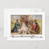 1849年のカリフォルニアの金ゴールドPannersのための感謝祭 シーズンポストカード (正面/裏面)