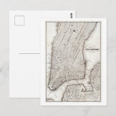 1850アンティークニューヨーク,マンハッタンの地図 ポストカード (正面/裏面)