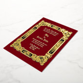 1850ビクトリアン年バラ縁ど結婚花 箔招待状 (回転した状態)