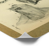 1850ヴィンテージ解剖学プリント横隔膜筋肉 ポスター (角)