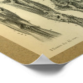 1850ヴィンテージ解剖学プリント脚筋肉 ポスター (角)