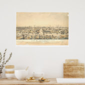 1850年の洪水時のサクラメント(1586A) ポスター (キッチン)