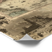 1850年アメリカ合衆国の地図 ポスター (角)