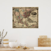 1850年アメリカ合衆国の地図 ポスター (キッチン)