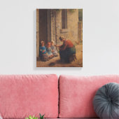 1850食べ物を与え年のヤング キャンバスプリント (インサイチュ (リビング))