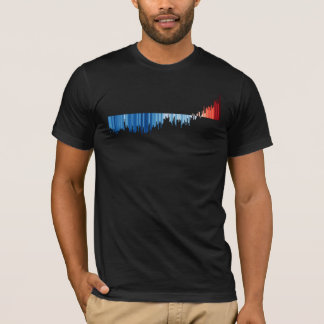 1850-2025年 世界の気温 昇温ストライプ バーチャート Tシャツ