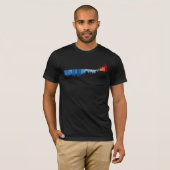 1850-2025年 世界の気温 昇温ストライプ バーチャート Tシャツ (正面フル)
