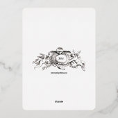 1851ビクトリアン年縁どのエレガントフローラ結婚の 箔招待状 (裏面)