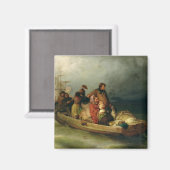 1851年に乗客を船に乗せる マグネット (正面/裏面)