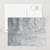1851年の北太平洋のクジラ図 ポストカード (正面/裏面)