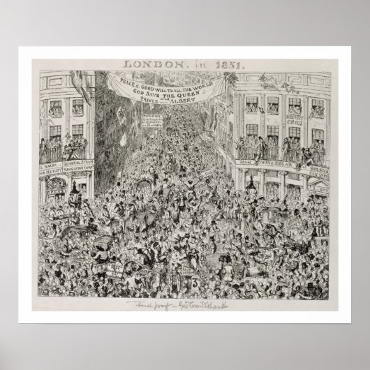 1851年の展覧会素晴らし中のピカデリー ポスター (正面)