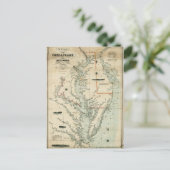 1852チェサピークとデラウェア湾のチャート ポストカード (スタンド正面)