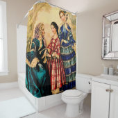 1852フランスのファッションプレート シャワーカーテン (インサイチュ)