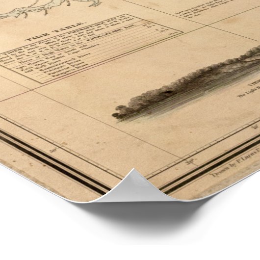 1852 Chart of Chesapeake and Delaware Bays ポスター (角)