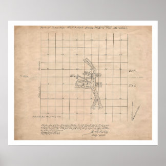 1853ポートランドオレゴン州USGSの調査マップ ポスター