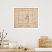 1853ポートランドオレゴン州USGSの調査マップ ポスター (キッチン)