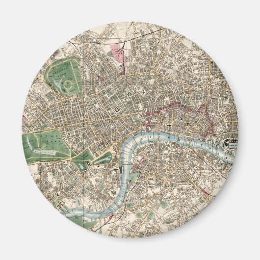 1853年のロンドン地図（ヴィンテージ） マグネット (正面)