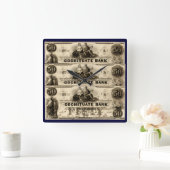 1853年コチート50ドル札 スクエア壁時計 (ホーム)