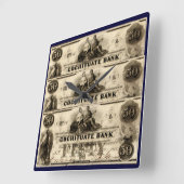 1853年コチート50ドル札 スクエア壁時計 (傾斜)