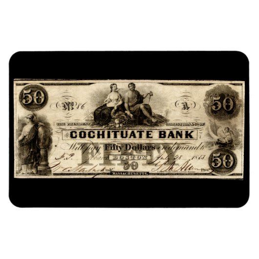 1853年コチート50ドル札 マグネット (横)