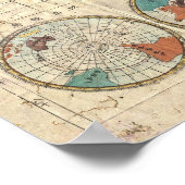 1853年日本の嘉永6年世界地図 ポスター (角)