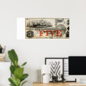 1853年5ドル連載銀行券 ポスター (ホームオフィス)