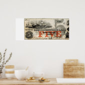 1853年5ドル連載銀行券 ポスター (キッチン)