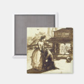 1853年(1853年)(ペンと茶色の紙) マグネット (正面/裏面)
