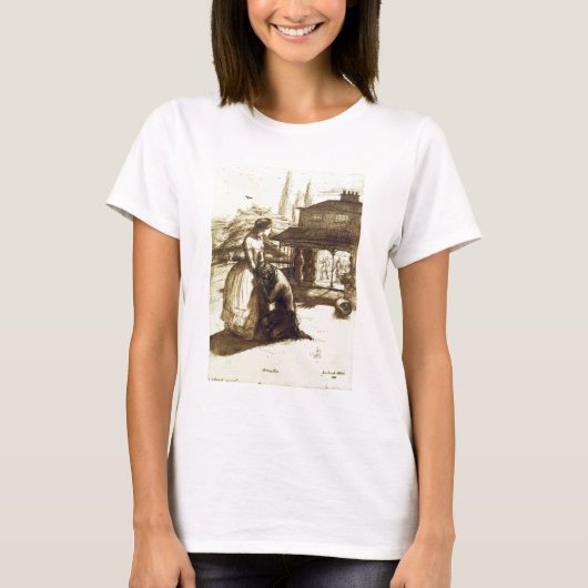 1853年(1853年)(ペンと茶色の紙) Tシャツ (正面)