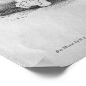 1854ヴィンテージ解剖学スケルトンプリント ポスター (角)