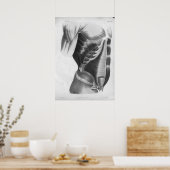 1854ヴィンテージ解剖胸部筋肉B/Wプリント ポスター (キッチン)