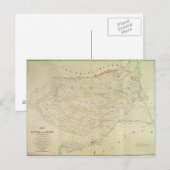 1854年のクッチとランヌの地図（インド） ポストカード (正面/裏面)