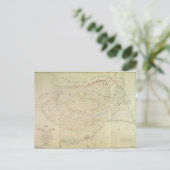 1854年のクッチとランヌの地図（インド） ポストカード (スタンド正面)