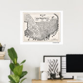 1854年のSFマップ ポスター (ホームオフィス)