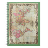 1854年頃ジョンColton著旧式な世界地図、 ノートブック (正面)