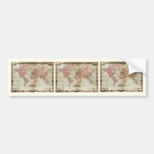 1854年頃ジョンColton著旧式な世界地図、 バンパーステッカー