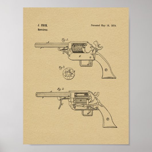 1854銃特許美術スケッチプリント ポスター (正面)