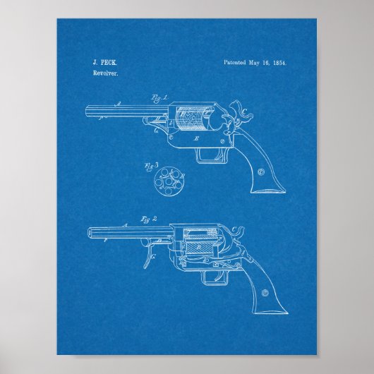 1854 Gun Patent Art Drawing Print ポスター (正面)